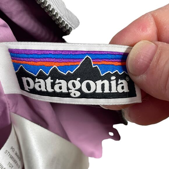 Patagonia Girls 12 Lunar Frost Jacket Coat Gray Fleece Faux Fur Full Zip 68595 - Picture 5 of 9